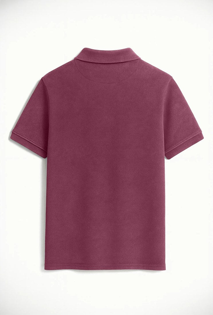 Polo liso oversize desgastado 220 g, Rosa oscuro (espalda)
