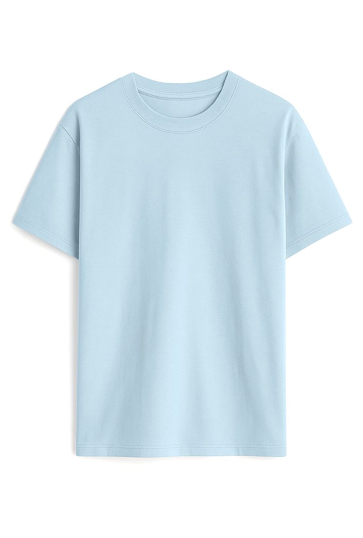 Camiseta lisa oversize 185 g, Azul cielo (frente)