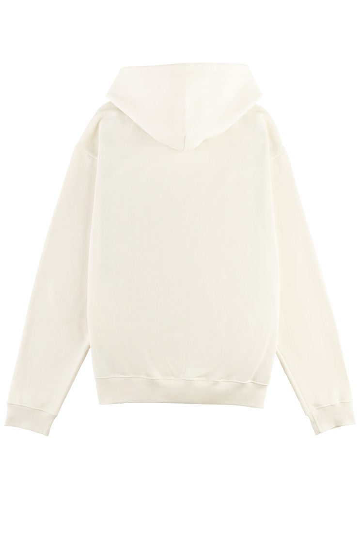 Sudadera con capucha lisa oversize 320 g, Blanco roto (espalda)