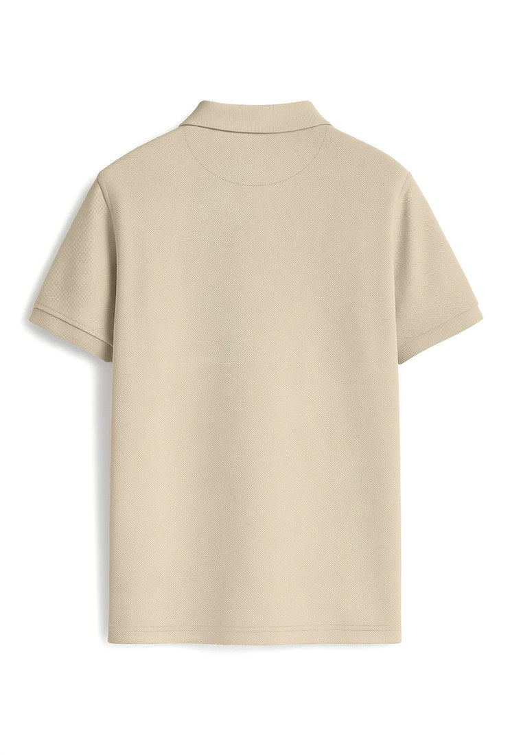 Polo liso regular 220 g, Gris piedra (espalda)