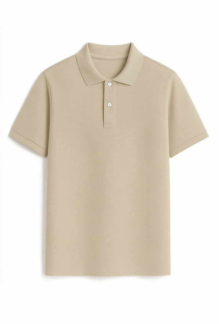 Polo liso regular 220 g, Gris piedra (frente)