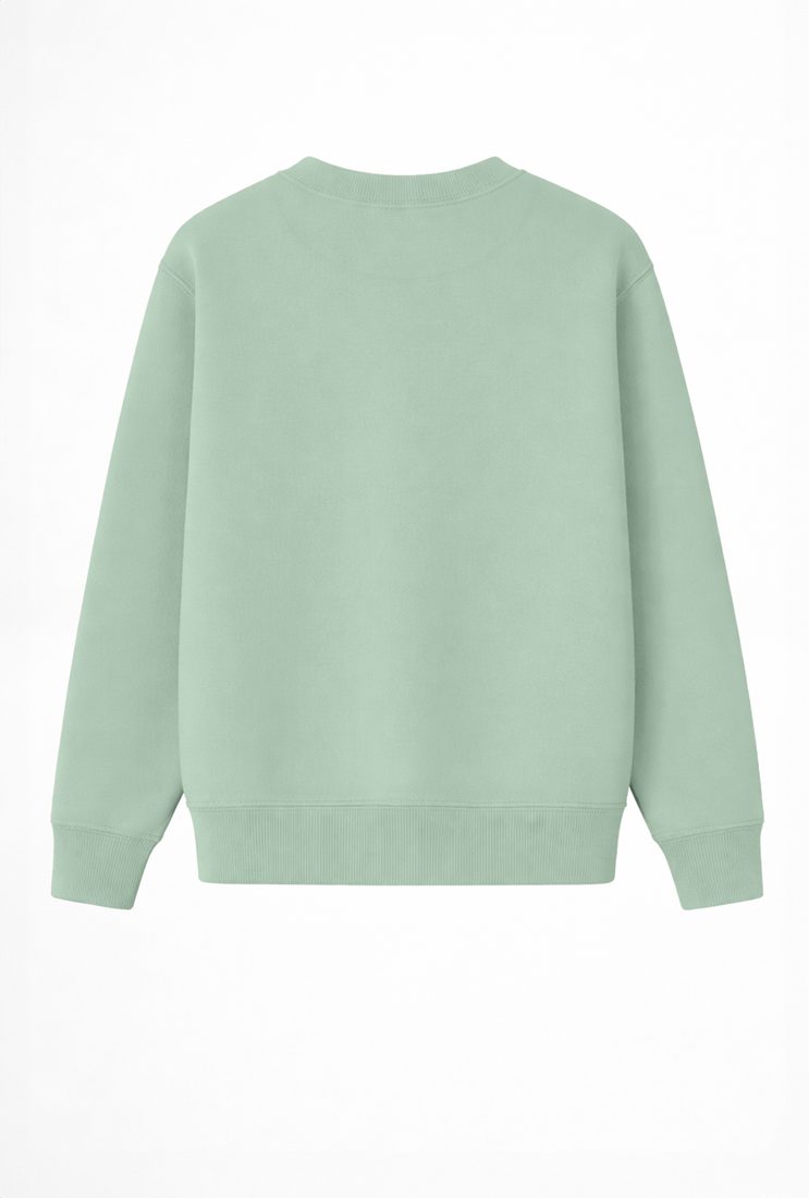 Sudadera sin capucha lisa regular 350 g, Verde agua (espalda)