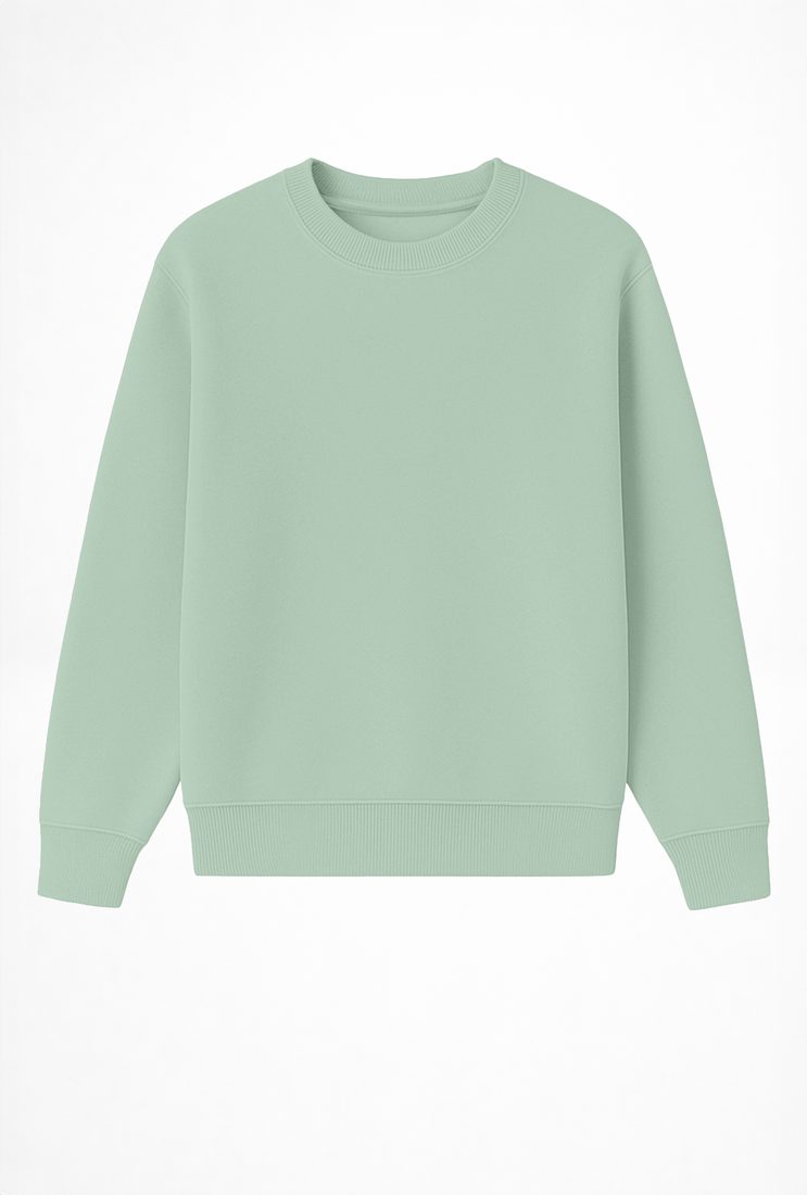 Sudadera sin capucha lisa regular 350 g, Verde agua (frente)