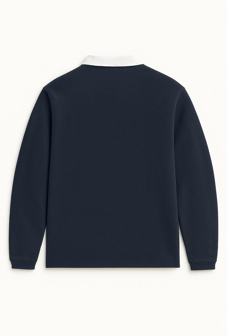 Polo liso ultra premium 240 g, Azul marino (espalda)