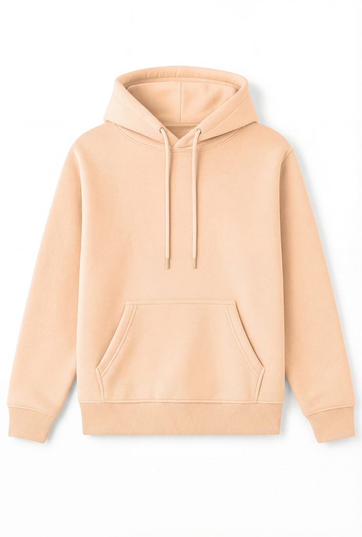 Sudadera con capucha lisa regular 350 g, Melocotón (frente)