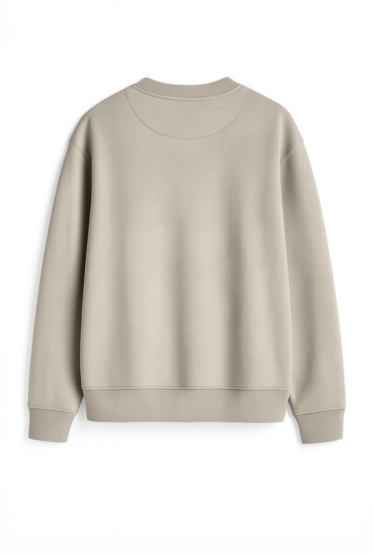 Sudadera sin capucha lisa oversize 320 g, Beige (espalda)