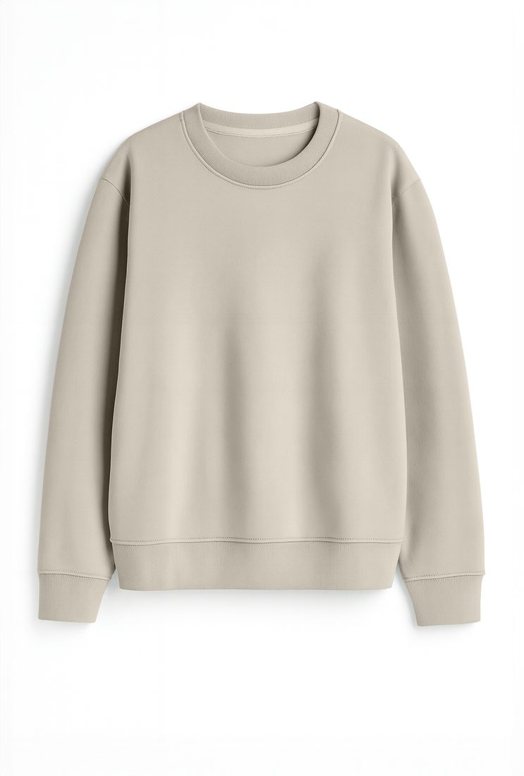 Sudadera sin capucha lisa oversize 320 g, Beige (frente)