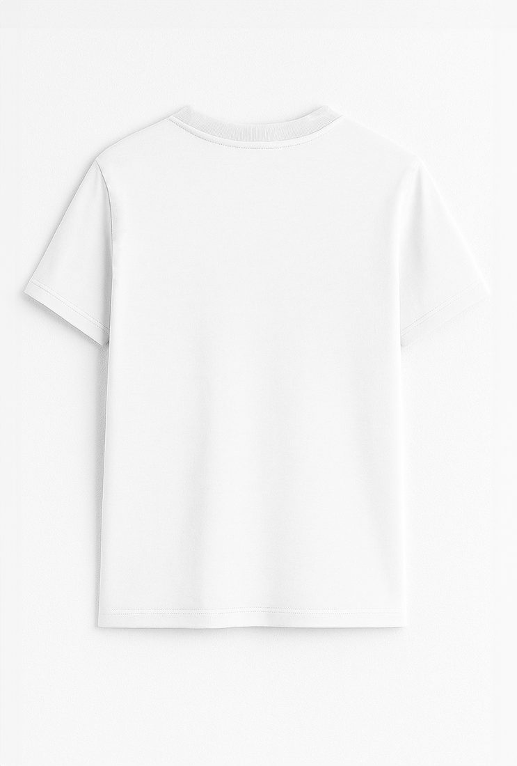 Camiseta lisa regular 185 g, Blanco (espalda)