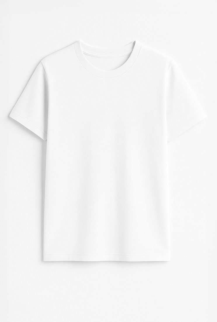 Camiseta lisa regular 185 g, Blanco (frente)