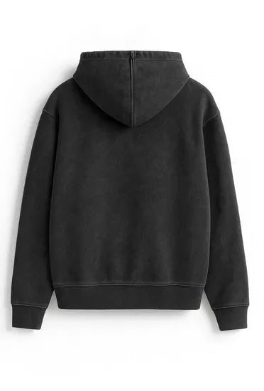 Sudadera oversize negra, vista trasera